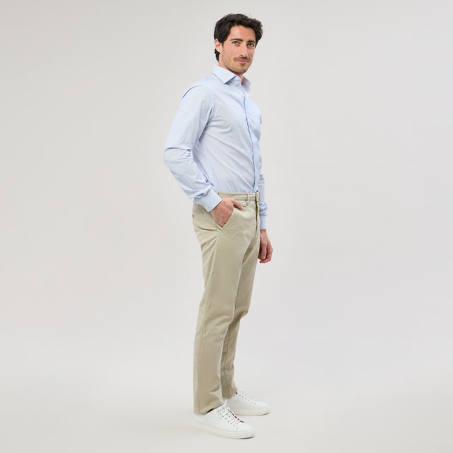 Chemise Col "Cutaway" à Petites Rayures Bleu Ciel