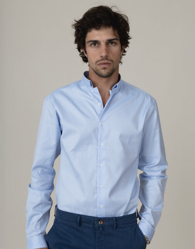 CHEMISE OFFICIER PIQUÉE BLEU CIEL