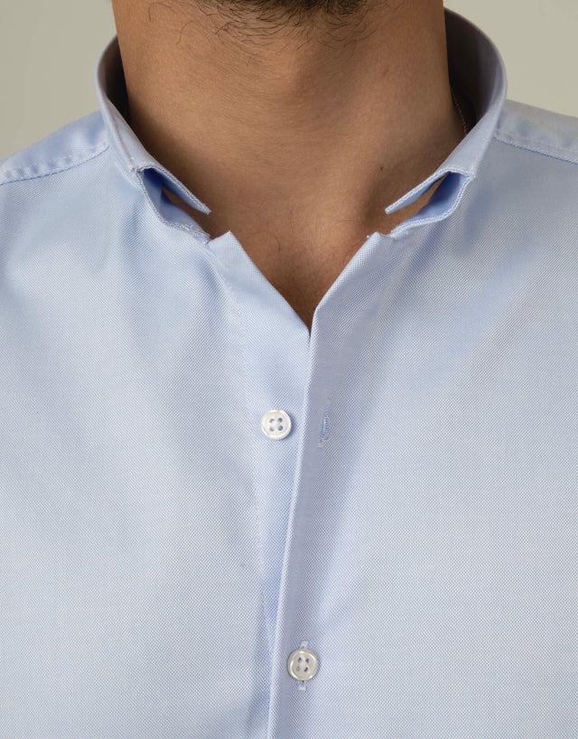 CHEMISE OFFICIER PIQUÉE BLEU CIEL