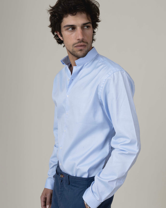 CHEMISE OFFICIER PIQUÉE BLEU CIEL