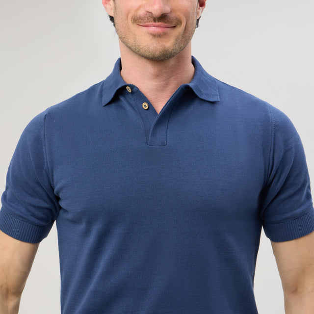 Polo Pullover "Eden Roc" Bleu comme Gatsby