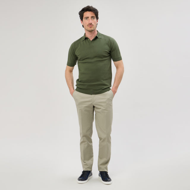 Polo Pullover"Eden Roc" Kaki Clair comme Gatsby