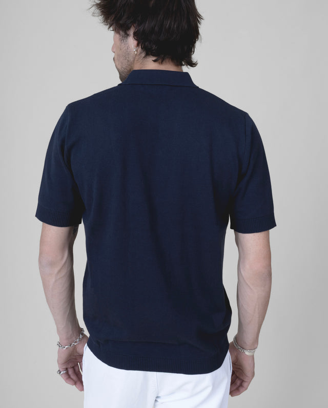 Polo "Eden Roc" Bleu Marine comme Gatsby