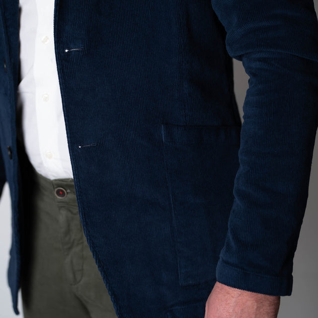 Veste Peintre "Beauclerc" Col Châle Bleu Marine en Velours