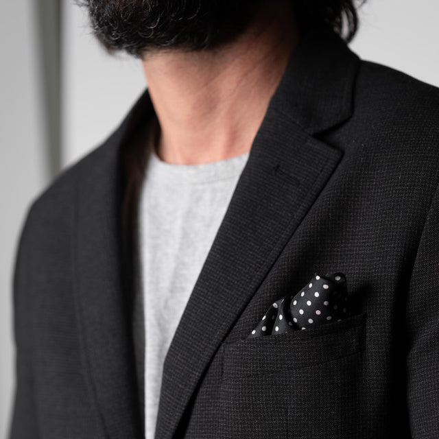 Veste "Lac" en Pied de Poule Gris Anthracite