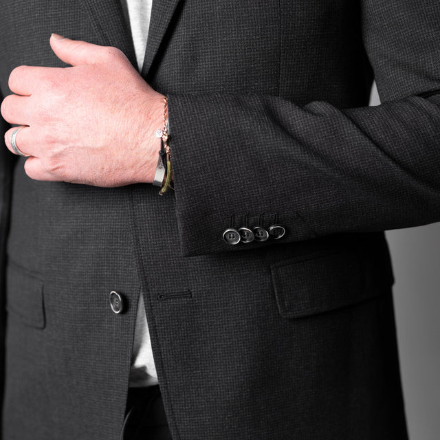 Veste "Lac" en Pied de Poule Gris Anthracite