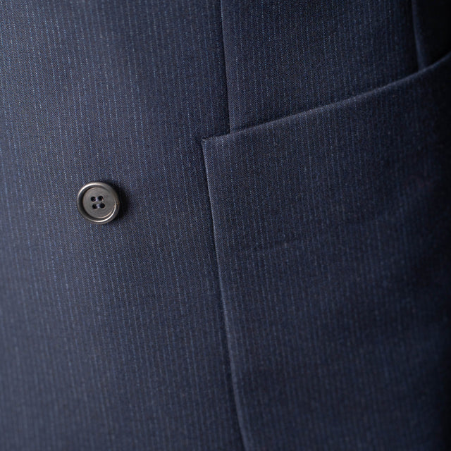 Veste Croisée "Eiffel" Bleu Marine à Rayures Bleu Vitale Barberis Canonico