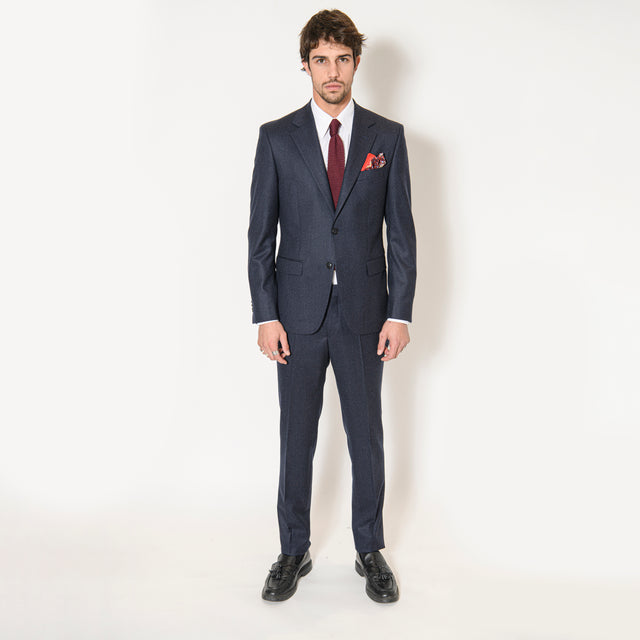 Costume "Fitzgerald" en Flanelle Bleu Marine Vitale Barberis Canonico