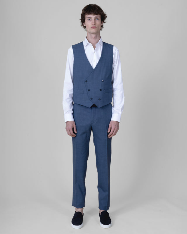 Gilet Croisé "Athènes" Bleu Ciel Vitale Barberis Canonico