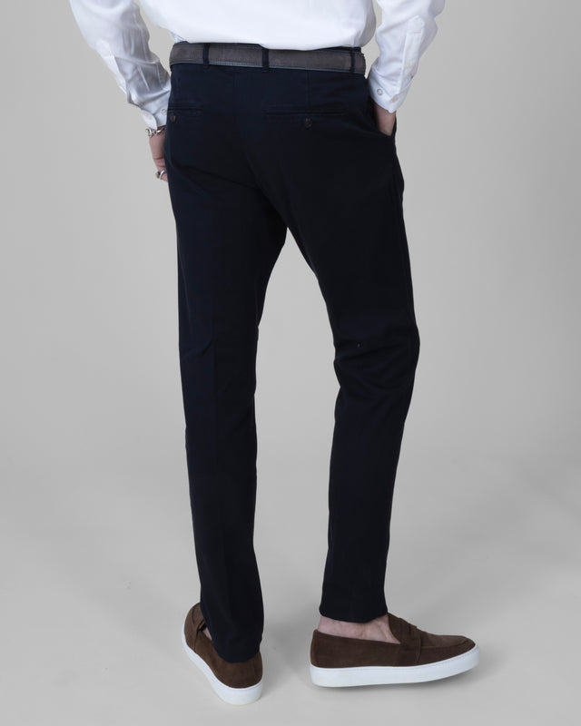 Pantalon "Giorgio" Chino Bleu Marine Coupe Slim