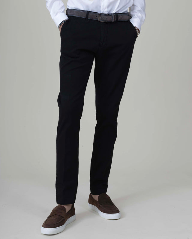 Pantalon "Giorgio" Chino Noir Coupe Slim