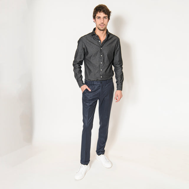 Chemise Nouveau Col "Cutaway" Jeans Gris Anthracite