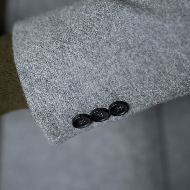 Manteau "Cornouailles" Gris Clair avec Plastron intérieur et Capuche amovible Anthracite