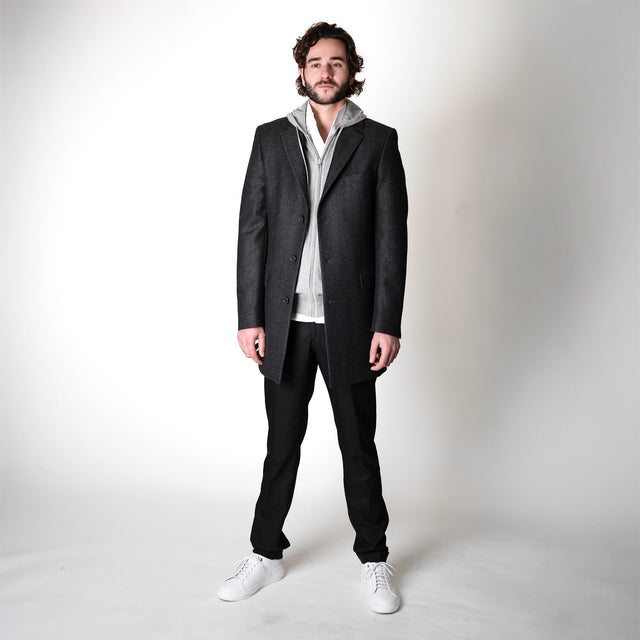 Manteau "Yorkshire" à Chevrons Gris Anthracite