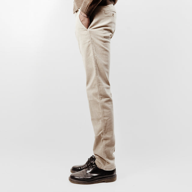 Pantalon "Mégève H25" Chino Velours Milleraies Beige Clair