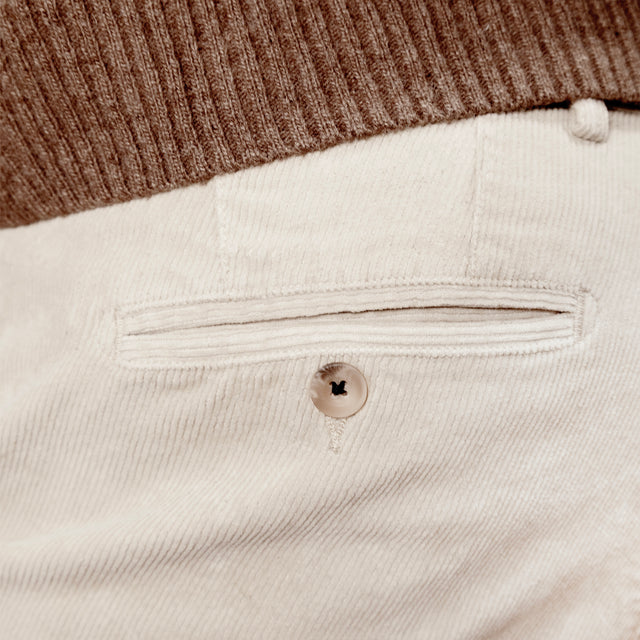 Pantalon "Mégève H25" Chino Velours Milleraies Beige Clair