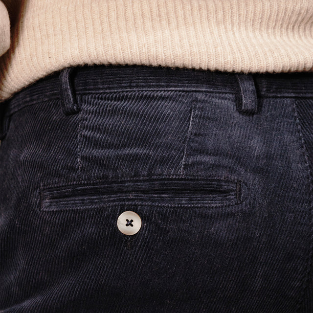 Pantalon "Mégève H25" Chino Velours Milleraies Bleu Marine