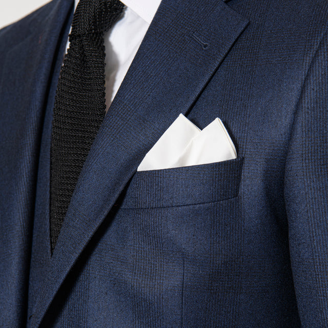 Costume Prince de Galle "Milan" Bleu Marine en Flanelle Vitale Barberis Canonico