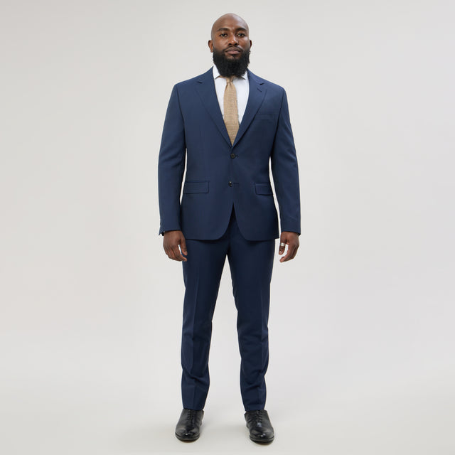 Costume "Nonza" Bleu Marine à Très Fines Rayures Bleu Vitale Barberis Canonico