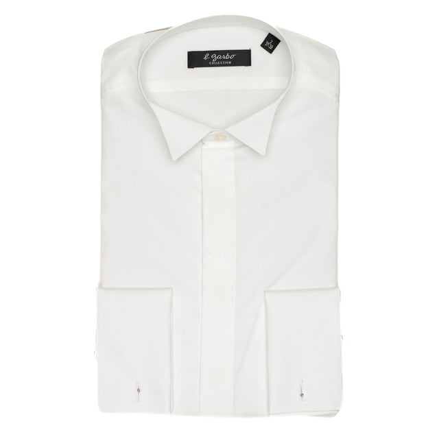 Chemise de Cérémonie à "Col Cassé" Blanche et Boutons Cachés