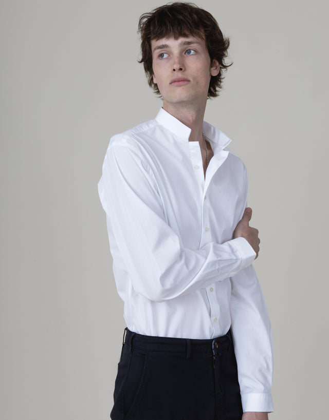 CHEMISE OFFICIER EN POPELINE BLANCHE