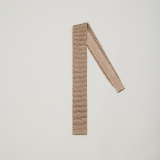 Cravate Tricot de Soie Beige