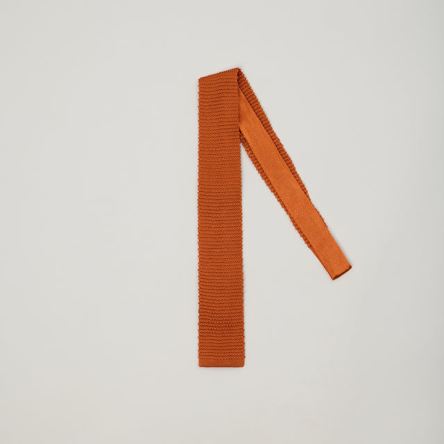 Cravate Tricot de Soie Orange