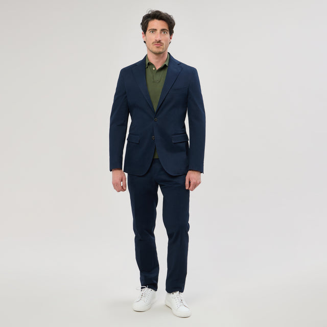 Costume "Palombaggia" Bleu Marine Coupe Napolitaine Coton & Elasthanne