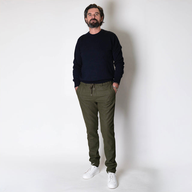 Pantalon "Liverpool" à Lacet amovible Vert à Chevrons