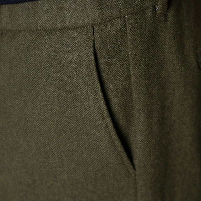 Pantalon "Liverpool" à Lacet amovible Vert à Chevrons
