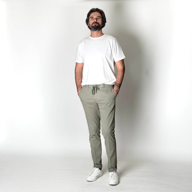 Pantalon "Stoke Park" à Lacet amovible Beige en Coton épais