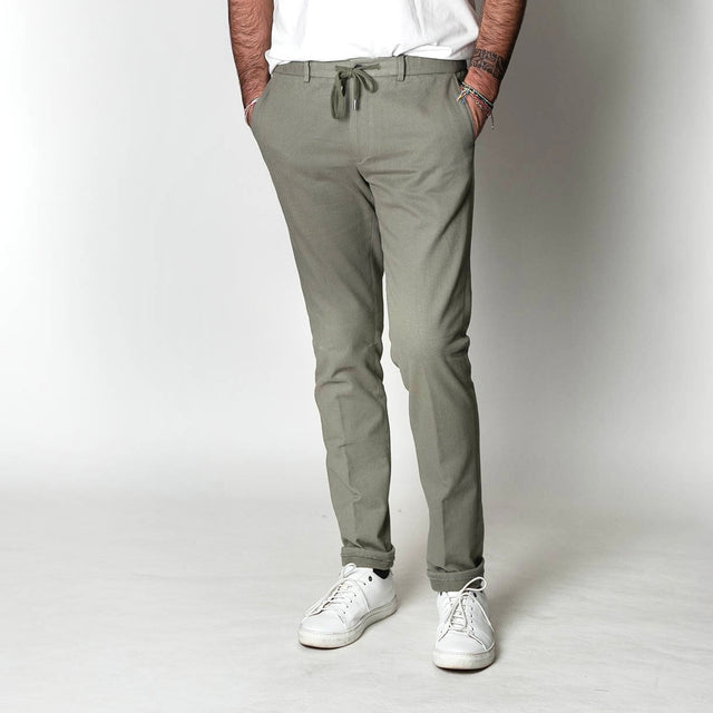 Pantalon "Stoke Park" à Lacet amovible Beige en Coton épais