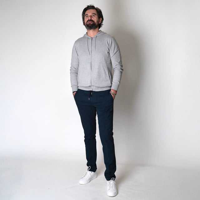 Pantalon "Stoke Park" à Lacet amovible Bleu en Coton épais