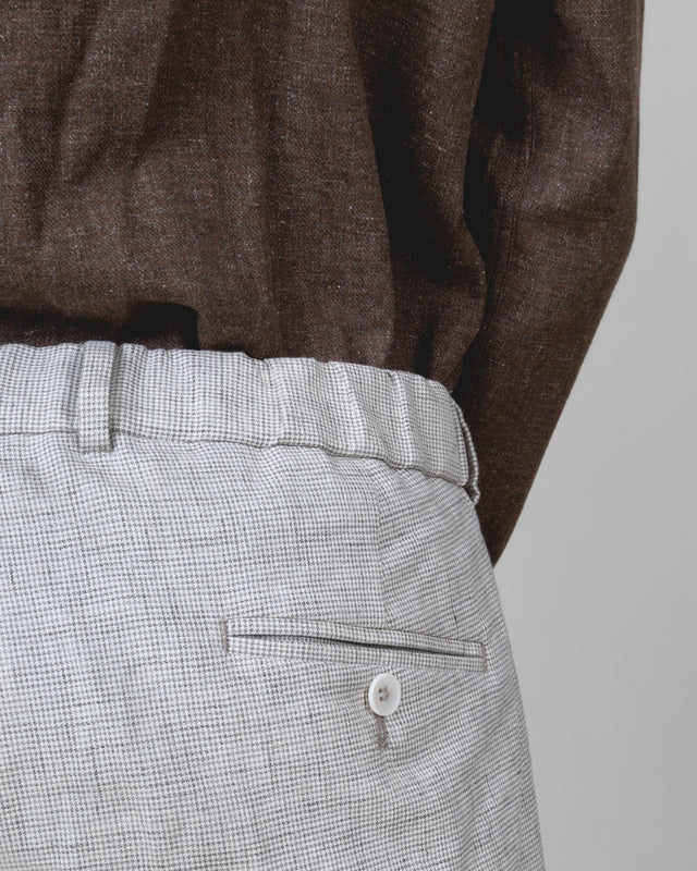 Pantalon à lacet Amovible "Laganas" Piqué en Coton Lin Elasthanne Café & Beige