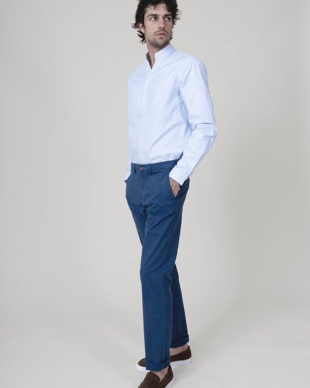 Pantalon "Pornichet E25" Chino Bleu Indigo Coupe Classique