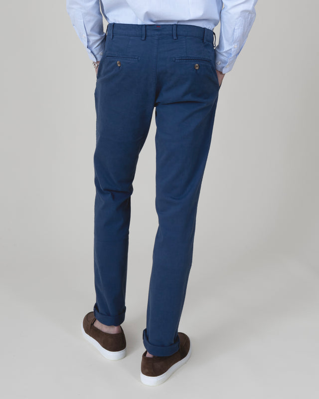 Pantalon "Pornichet E26" Chino Bleu Indigo Coupe Classique