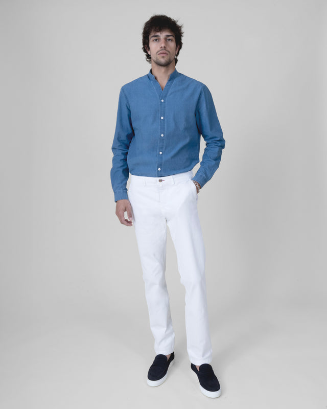 Pantalon "Pornichet E25" Chino Blanc Coupe Classique