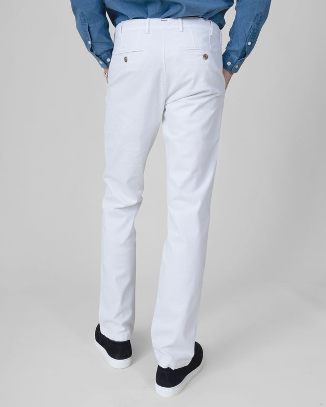 Pantalon "Pornichet E26" Chino Blanc Coupe Classique