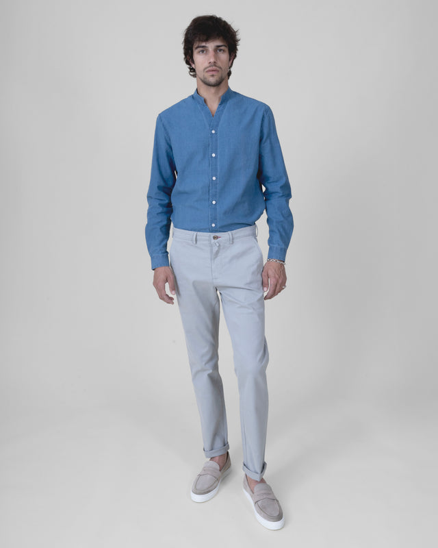 Pantalon "Pornichet E26" Chino Gris Clair Coupe Classique