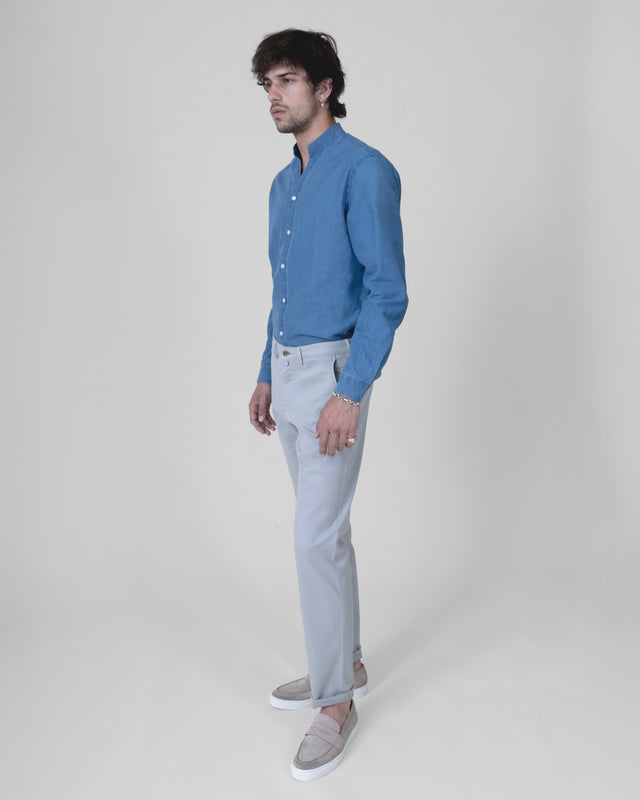 Pantalon "Pornichet E25" Chino Gris Clair Coupe Classique