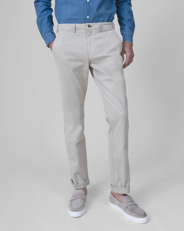 Pantalon "Pornichet E26" Chino Beige Coupe Classique