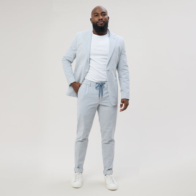 Veste Napolitaine "Porto-Vecchio" Rayée Bleu Marine et Blanc