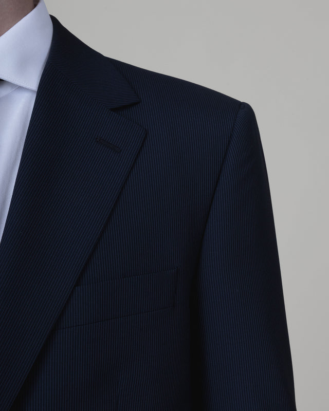Costume "Rhodes" Bleu Marine à très fine Rayures Vitale Barberis Canonico