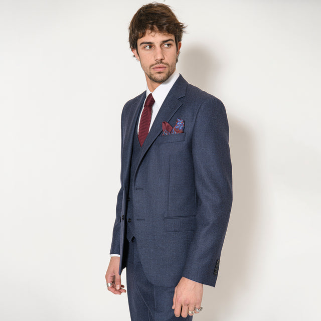 Costume "Rome" Bleu Marine en Tweed Chiné Vitale Barberis Canonico