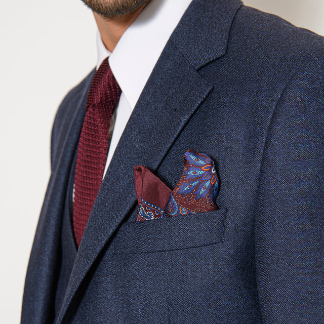 Costume "Rome" Bleu Marine en Tweed Chiné Vitale Barberis Canonico