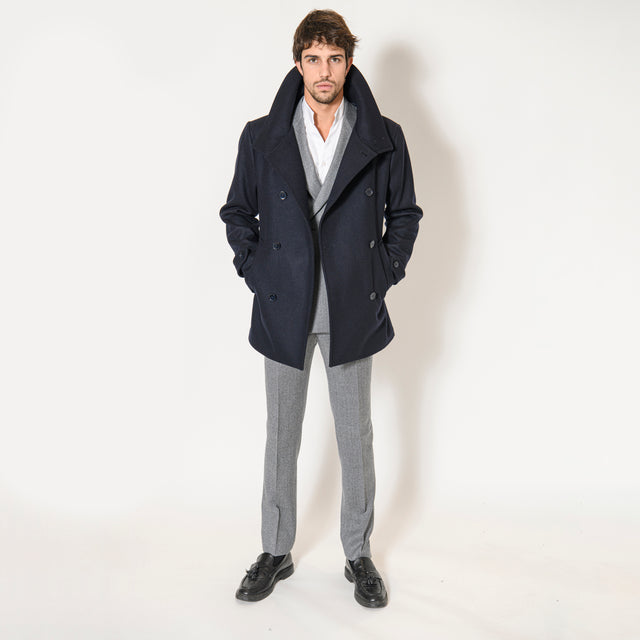 Caban Croisé "Sanremo" Bleu Marine 3/4