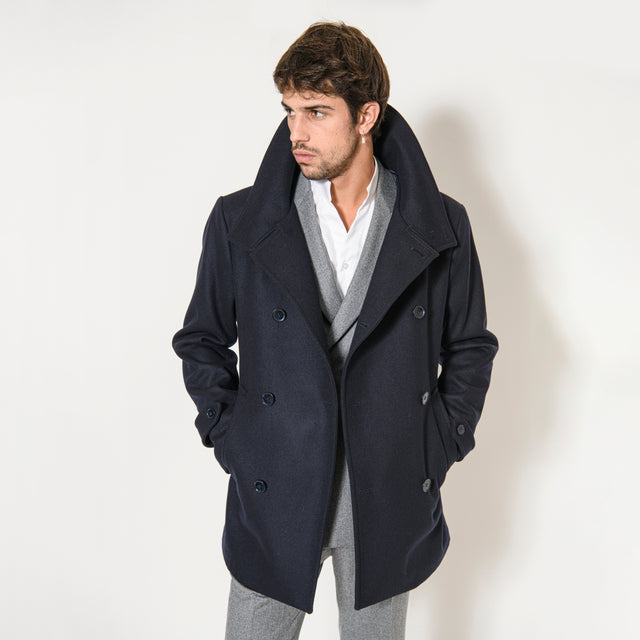 Caban Croisé "Sanremo" Bleu Marine 3/4