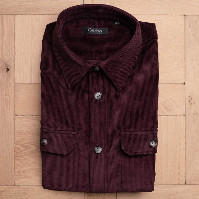 Surchemise "Alex" en Gros Velours Bordeaux