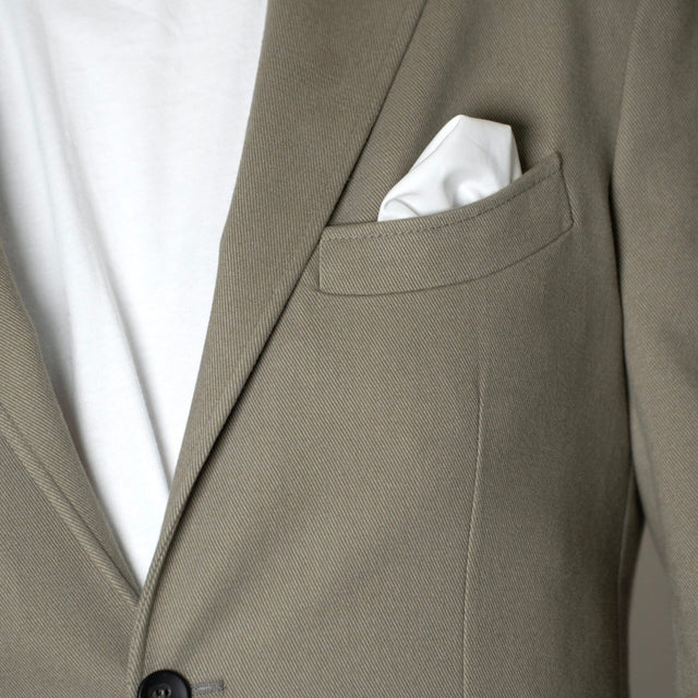 Veste Napolitaine "Stoke Park" Beige en Coton épaisse à Poches Plaquées