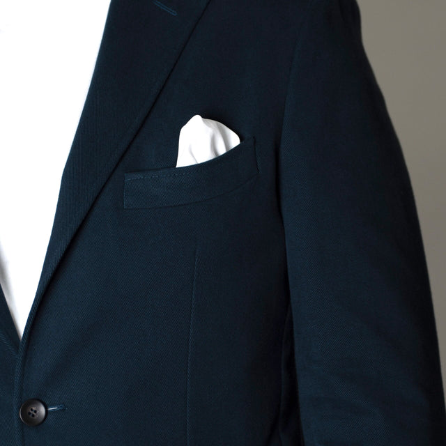 Veste Napolitaine "Stoke Park" Bleu en Coton épaisse à Poches Plaquées